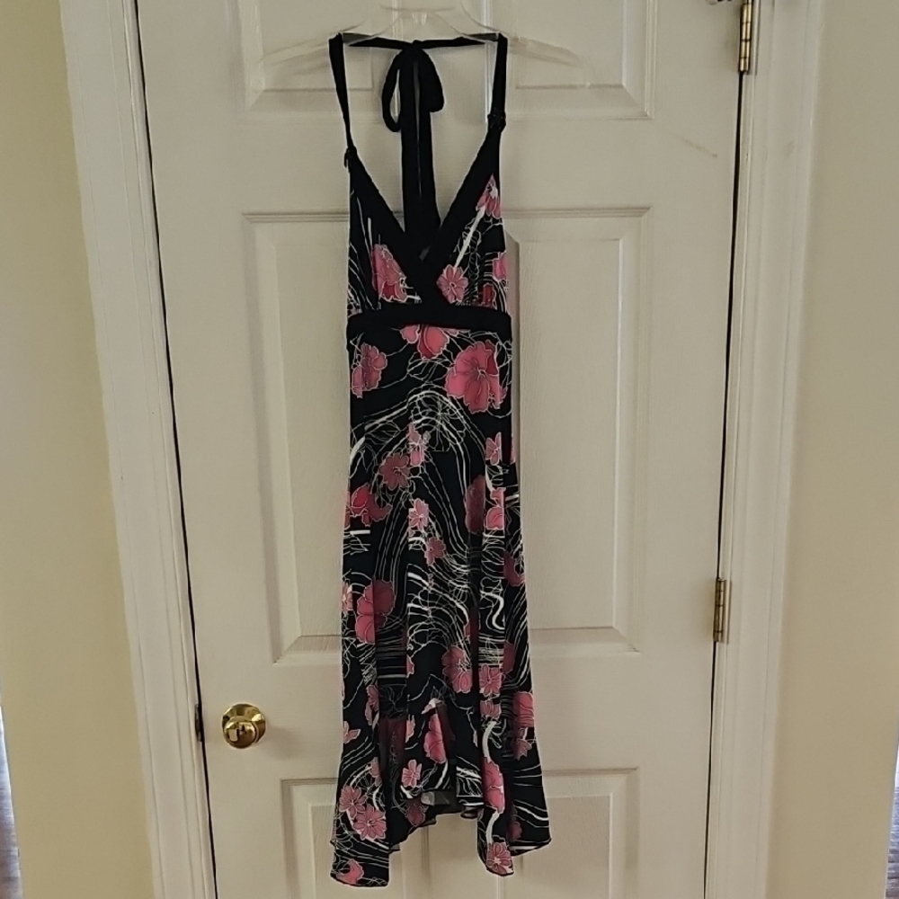 Lipstick Boutique Black and Pink High Low Dress